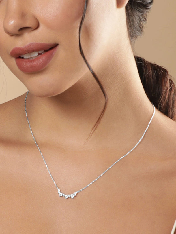 Rubans Silver 925 Sterling Silver Rhodium-Plated Chain Necklace