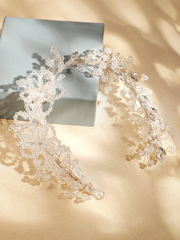 Rubans Silver Crystal Studded Tiara Hair Accessories