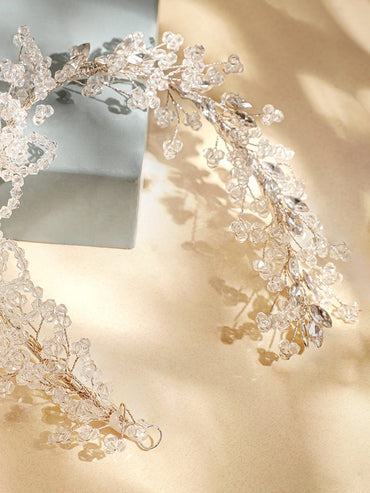 Rubans Silver Crystal Studded Tiara Hair Accessories