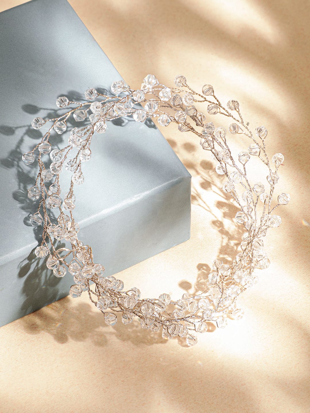 Rubans Silver Crystal Studded Tiara Hair Accessories