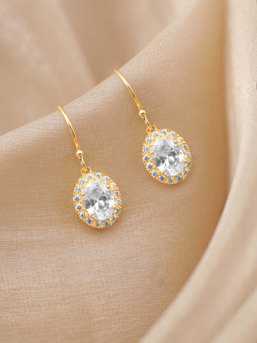 Rubans Silver Gold-Plated Geometric Drop Earrings Earrings