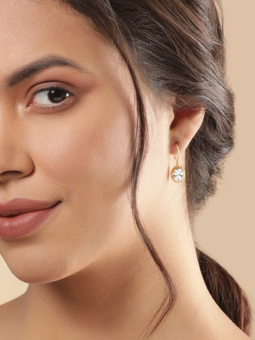 Rubans Silver Gold-Plated Geometric Drop Earrings Earrings