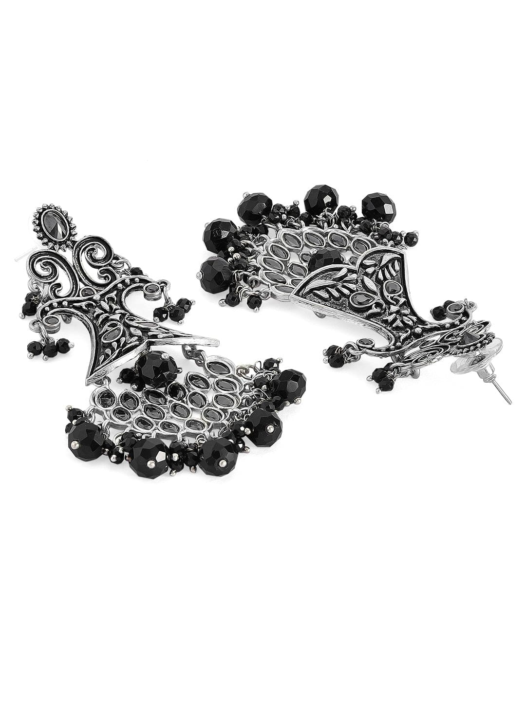 Sterling Silver Butterfly Black And White Stone Earrings  Silver Palace