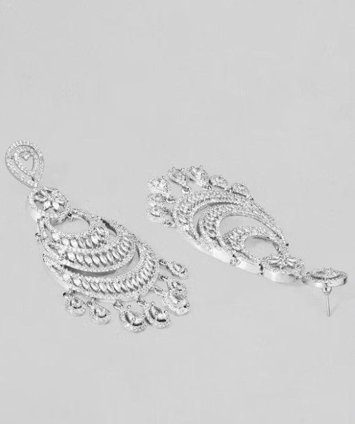 Silver Chandelier Earrings | Crystal Chandelier Earring |Amy O Bridal –  AMYO Bridal