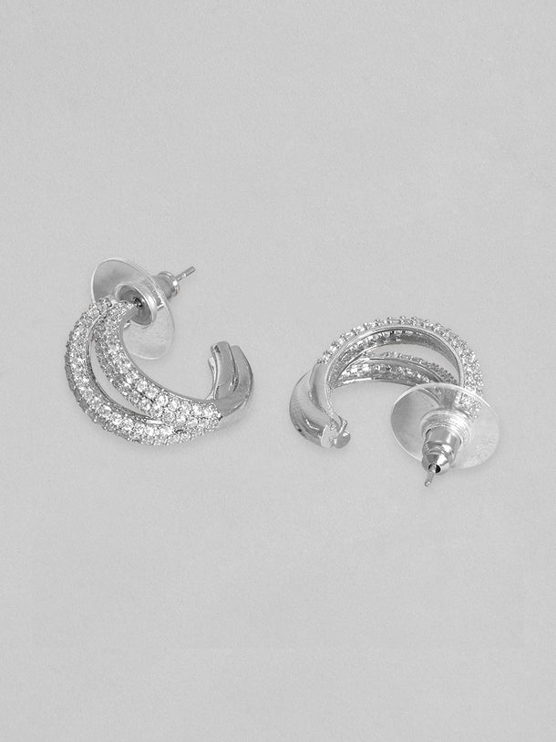 Rubans Silver-Plated Circular Hoop Earrings Earrings