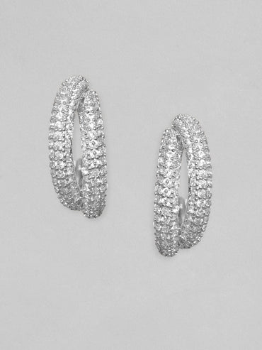 Rubans Silver-Plated Circular Hoop Earrings Earrings