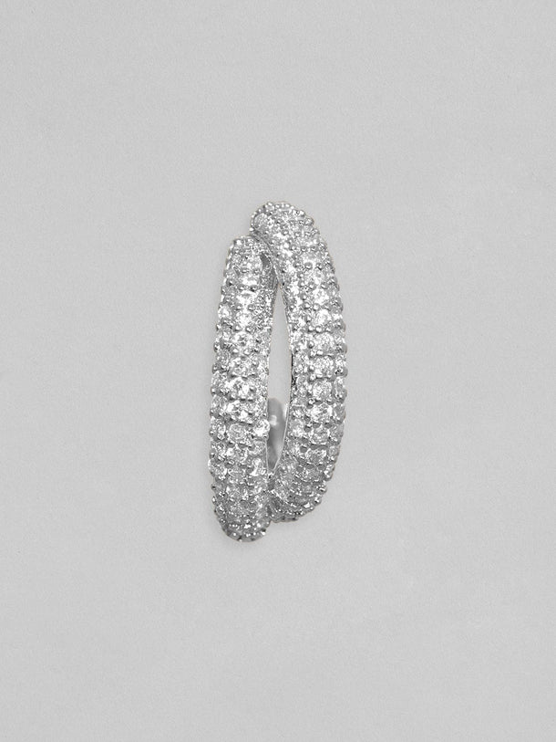 Rubans Silver-Plated Circular Hoop Earrings Earrings