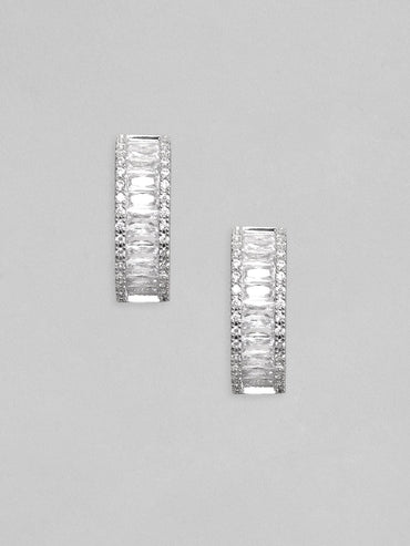 Rubans Silver-Plated Circular Hoop Earrings Earrings