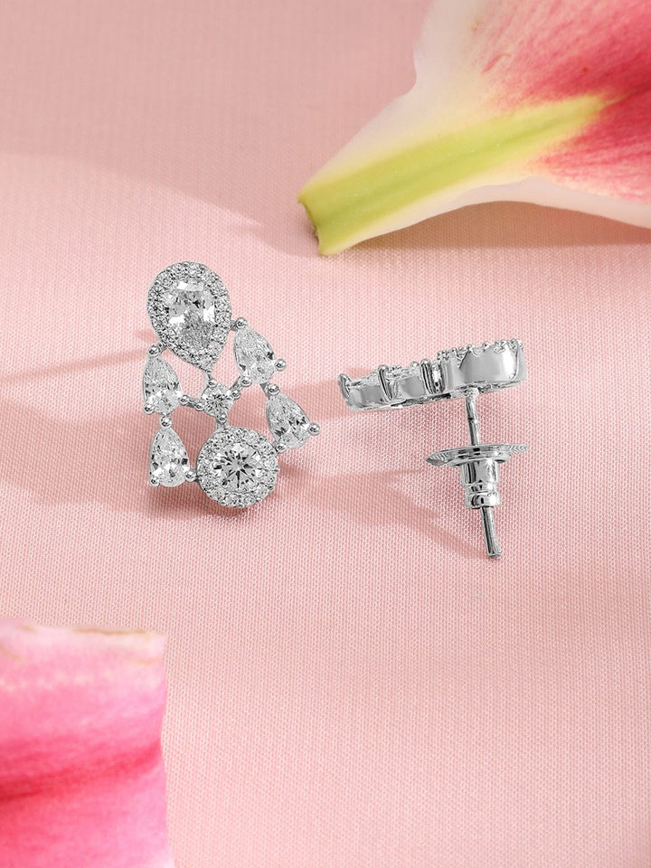 Rubans Silver-Plated Cubic Zirconia Studded Jewellery Set Jewellery Set