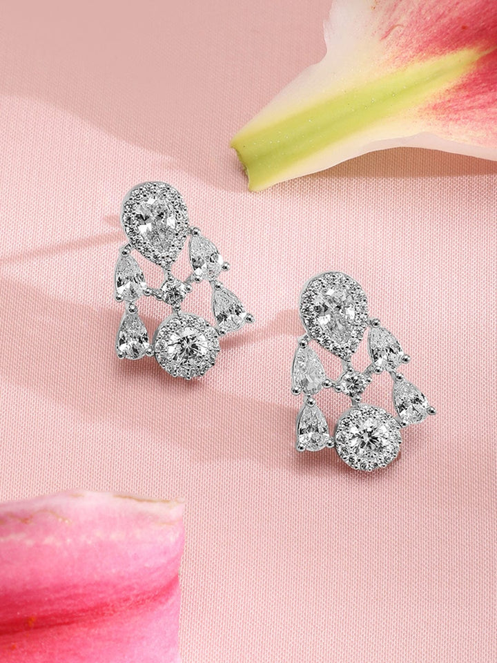 Rubans Silver-Plated Cubic Zirconia Studded Jewellery Set Jewellery Set