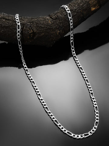 Rubans Silver-Plated Figaro Chunky Necklace for Men â€“ Bold & Stylish Statement Piece Necklace and Chains
