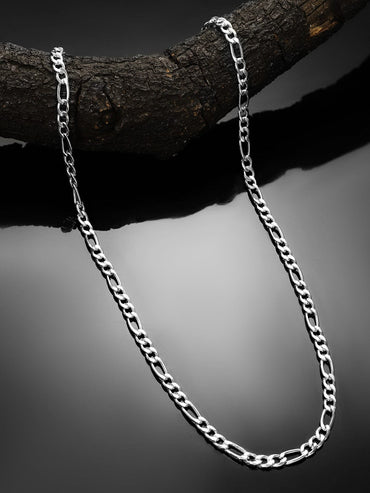 Rubans Silver-Plated Figaro Chunky Necklace for Men â€“ Bold & Stylish Statement Piece Necklace and Chains