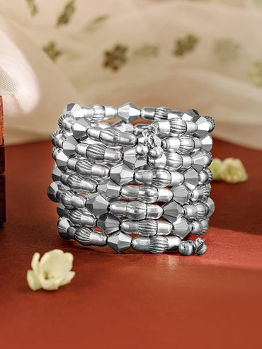 Rubans Silver Plated Multi-Layered Statement Bracelet Wristwear