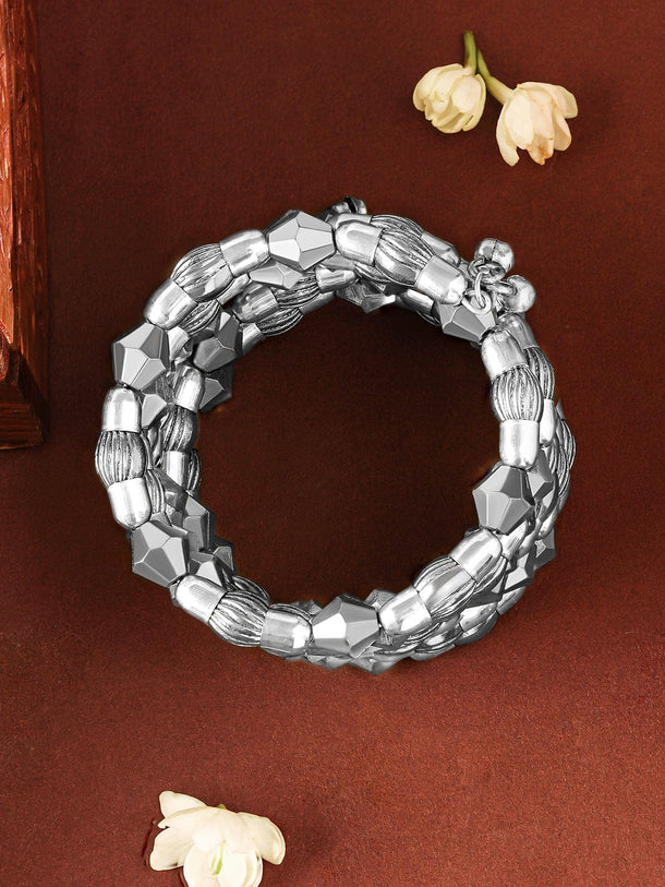 Rubans Silver Plated Multi-Layered Statement Bracelet Wristwear