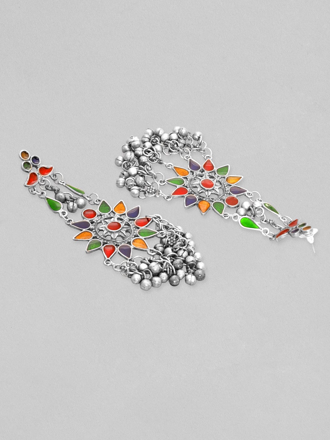 Rubans Silver-Plated Star Shaped Enamelled Drop Earrings Earrings