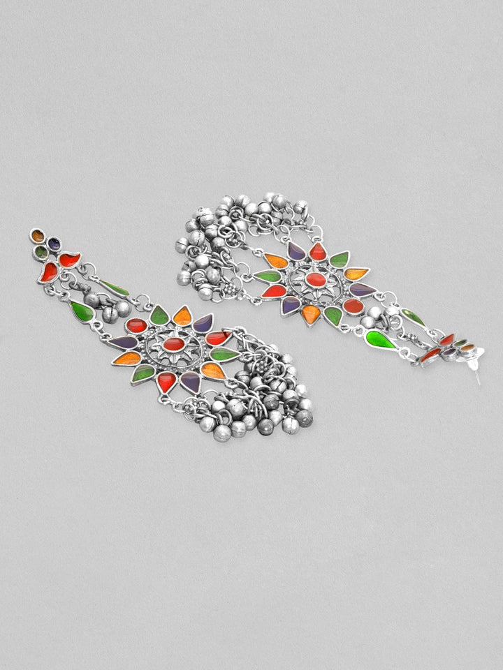 Rubans Silver-Plated Star Shaped Enamelled Drop Earrings Earrings