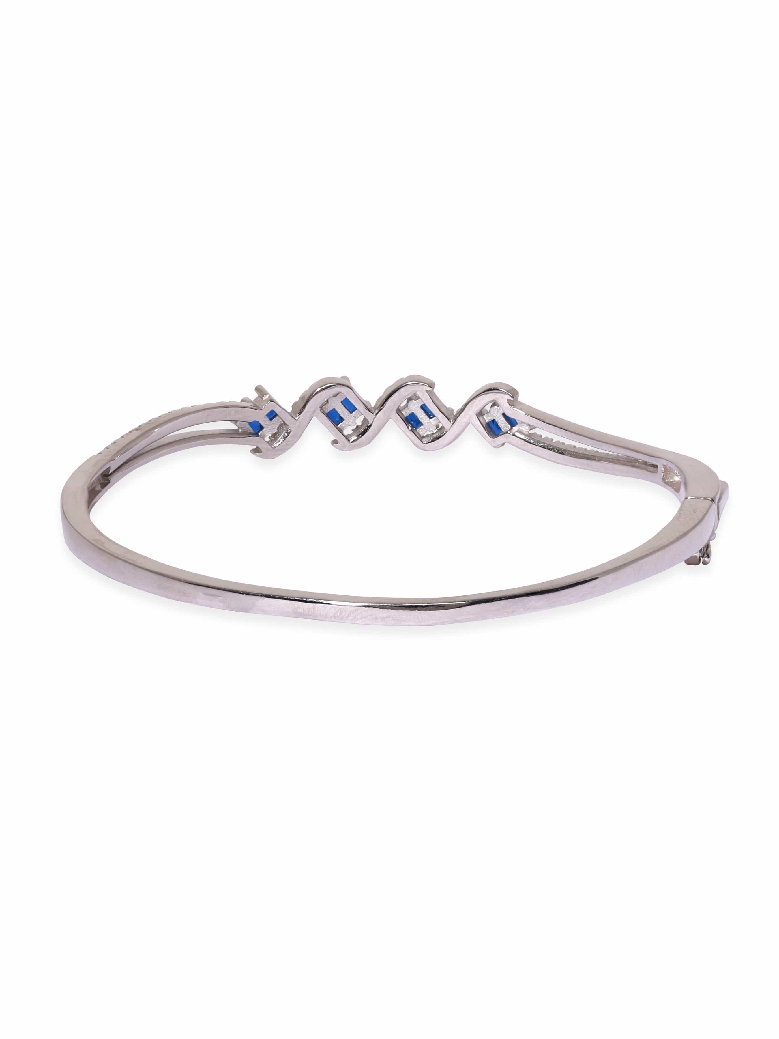 White Gold, Diamond & Blue Enamel Open Bracelet | Fabergé