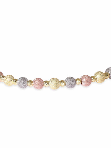 Rubans Silver Rhodium Plated 925 Sterling Silver Rose Gold Textured Detailed Bracelet Bangles & Bracelets