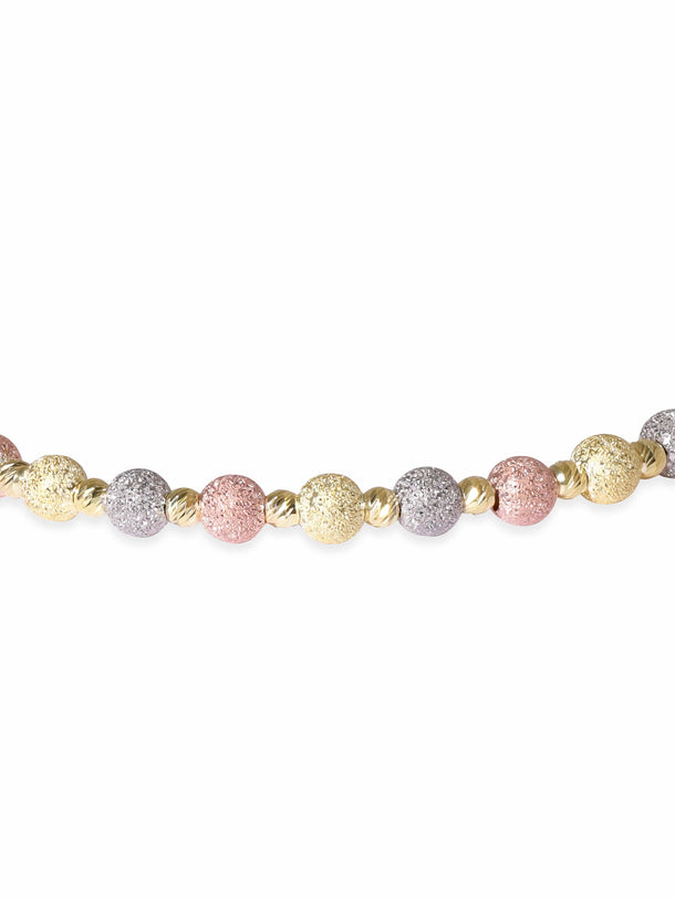 Rubans Silver Rhodium Plated 925 Sterling Silver Rose Gold Textured Detailed Bracelet Bangles & Bracelets