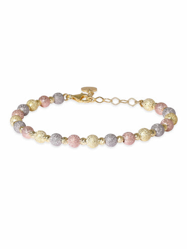 Rubans Silver Rhodium Plated 925 Sterling Silver Rose Gold Textured Detailed Bracelet Bangles & Bracelets