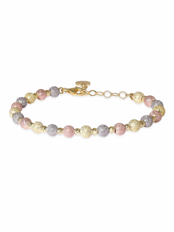 Rubans Silver Rhodium Plated 925 Sterling Silver Rose Gold Textured Detailed Bracelet Bangles & Bracelets