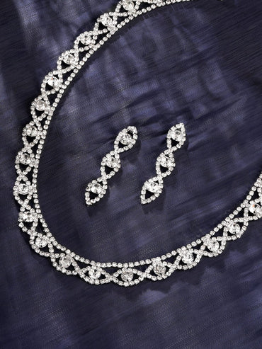 Rubans Silver Sagebrush Symphony Western Necklace Set Jewellery Sets