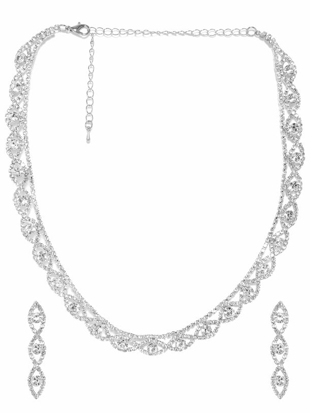 Rubans Silver Sagebrush Symphony Western Necklace Set Jewellery Sets