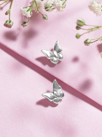 Rubans Silver Silver-Toned Contemporary Studs Earrings Earrings