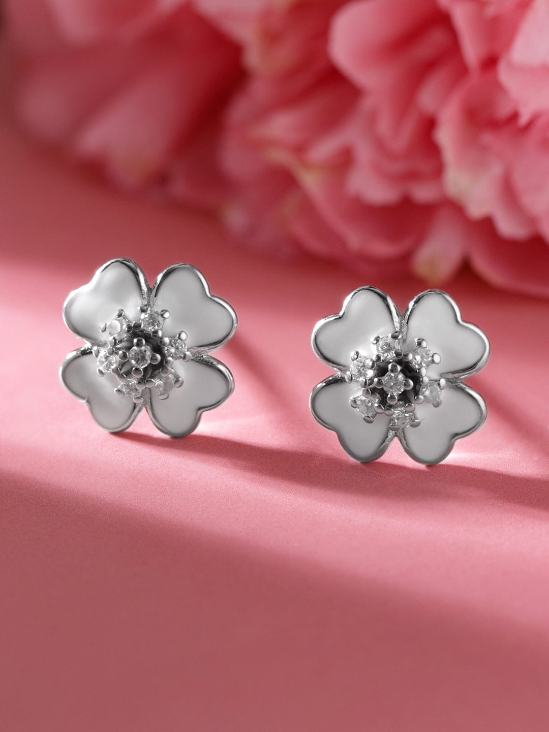 Rubans Silver Sterling Silver Flower Stud Earrings Earrings