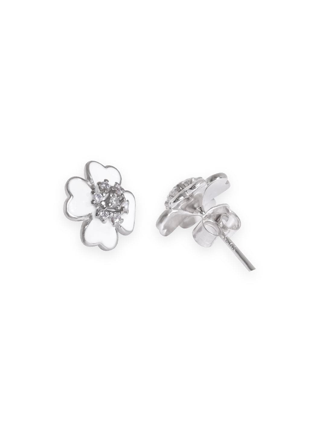 Rubans Silver Sterling Silver Flower Stud Earrings Earrings