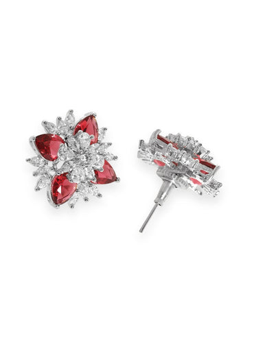 Rubans Silver-Toned Geometric Studs Earrings Earrings