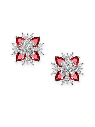 Rubans Silver-Toned Geometric Studs Earrings Earrings