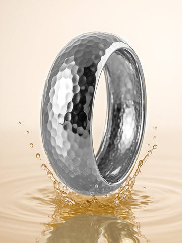 Rubans Silver-Toned Hammered Bangle â€“ Bold Statement Bracelet Bangles & Bracelet