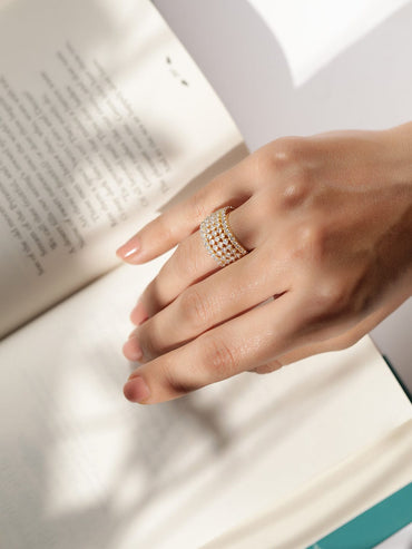 Rubans Stylish 22K Gold Plated Premium Quality Cubic Zirconia Studded  Finger Ring Finger Ring