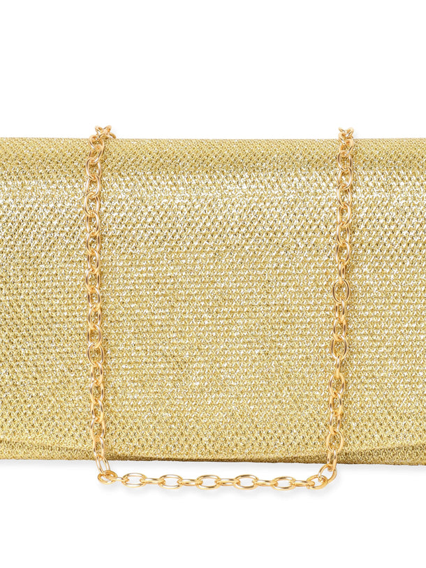 Rubans Timeless Glamour Handcrafted Beige Shimmery Clutch Bag Handbag, Wallet Accessories & Clutches