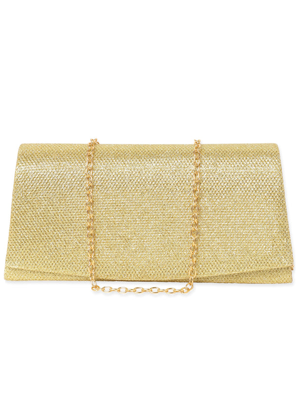 Rubans Timeless Glamour Handcrafted Beige Shimmery Clutch Bag Handbag, Wallet Accessories & Clutches