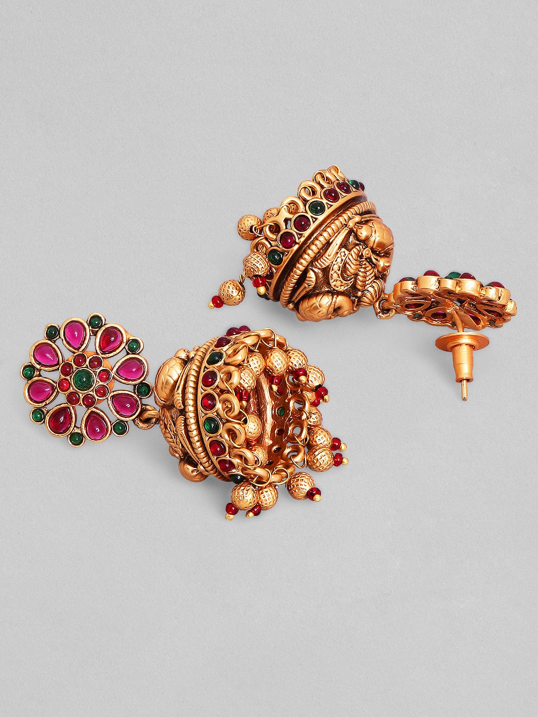 Rubans Traditional Multi Color Temple Earrings Earrings