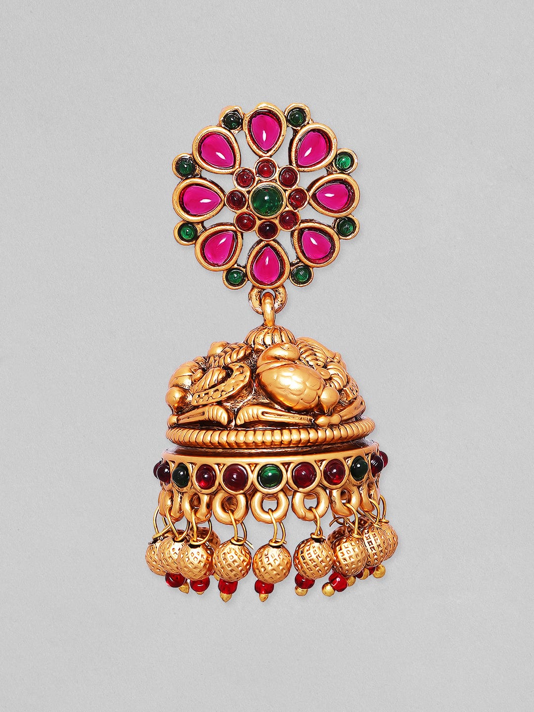 Rubans Traditional Multi Color Temple Earrings Earrings