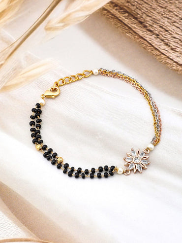 Rubans Triple Tone-Plated Mangalsutra Bracelet Wristwear