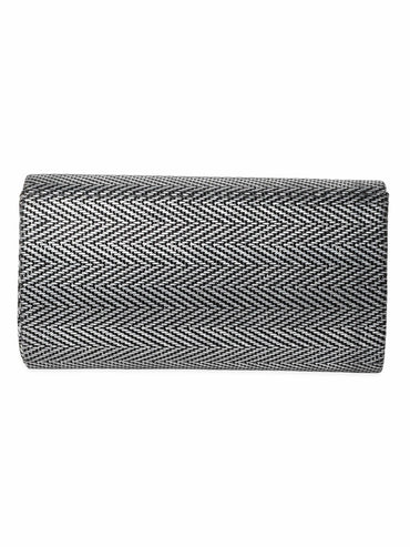 Rubans Urban Elegance Handcrafted Grey Textured Clutch Handbag, Wallet Accessories & Clutches