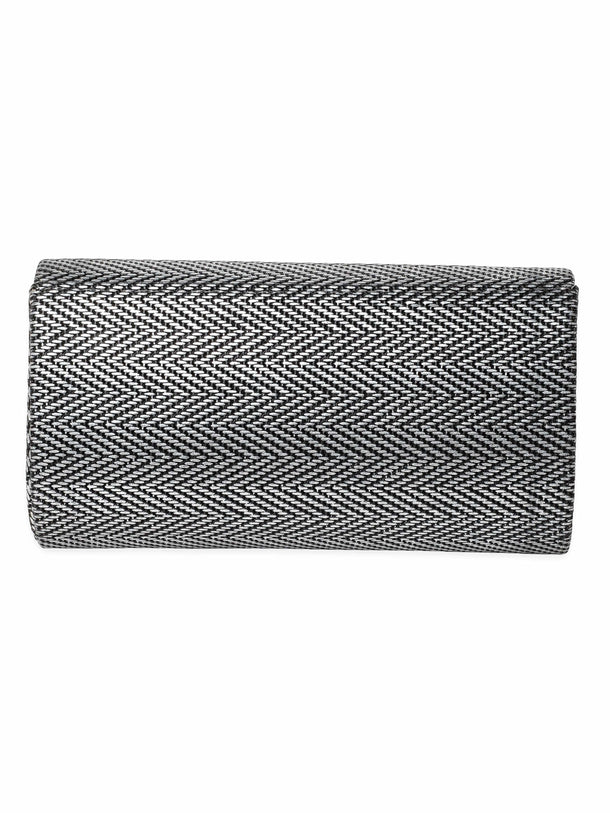 Rubans Urban Elegance Handcrafted Grey Textured Clutch Handbag, Wallet Accessories & Clutches