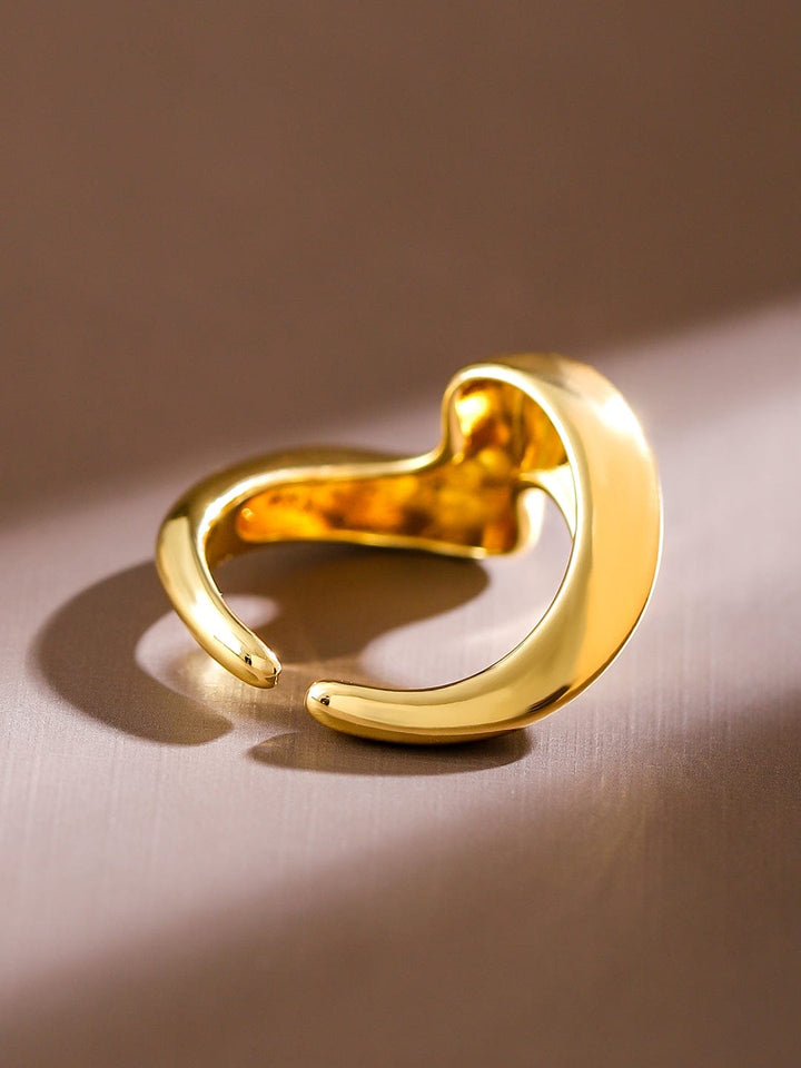 Rubans Voguish 18K Gold-Plated Abstract Statement Adjustable Ring Rings