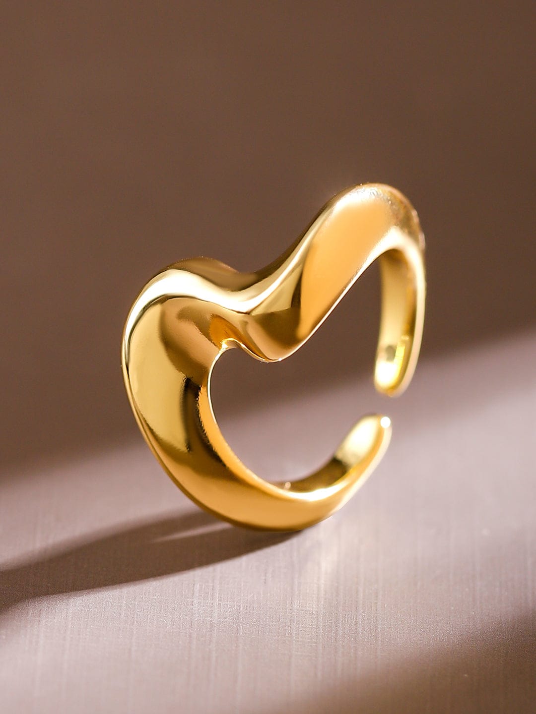 Rubans Voguish 18K Gold-Plated Abstract Statement Adjustable Ring Rings