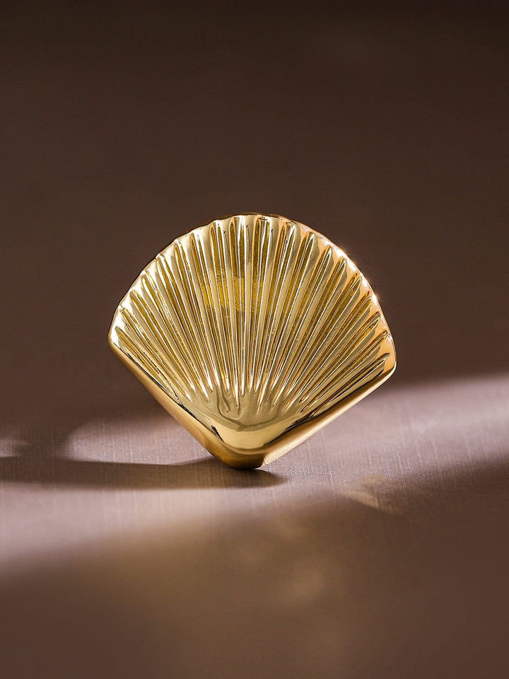 Rubans Voguish 18K Gold-Plated Adjustable Shell Motif Finger Ring Rings