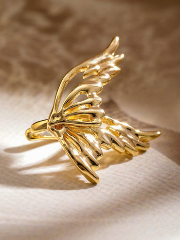Rubans Voguish 18K Gold-Plated Brass Statement Earcuff with Wing Inspired Design Ear Cuff