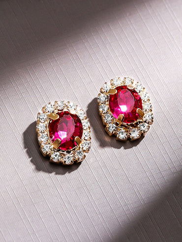 Rubans Voguish 18K Gold-Plated Crystal Ruby Pink & Peach Cubic Zirconia Necklace Set Jewellery Set