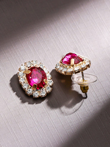 Rubans Voguish 18K Gold-Plated Crystal Ruby Pink & Peach Cubic Zirconia Necklace Set Jewellery Set