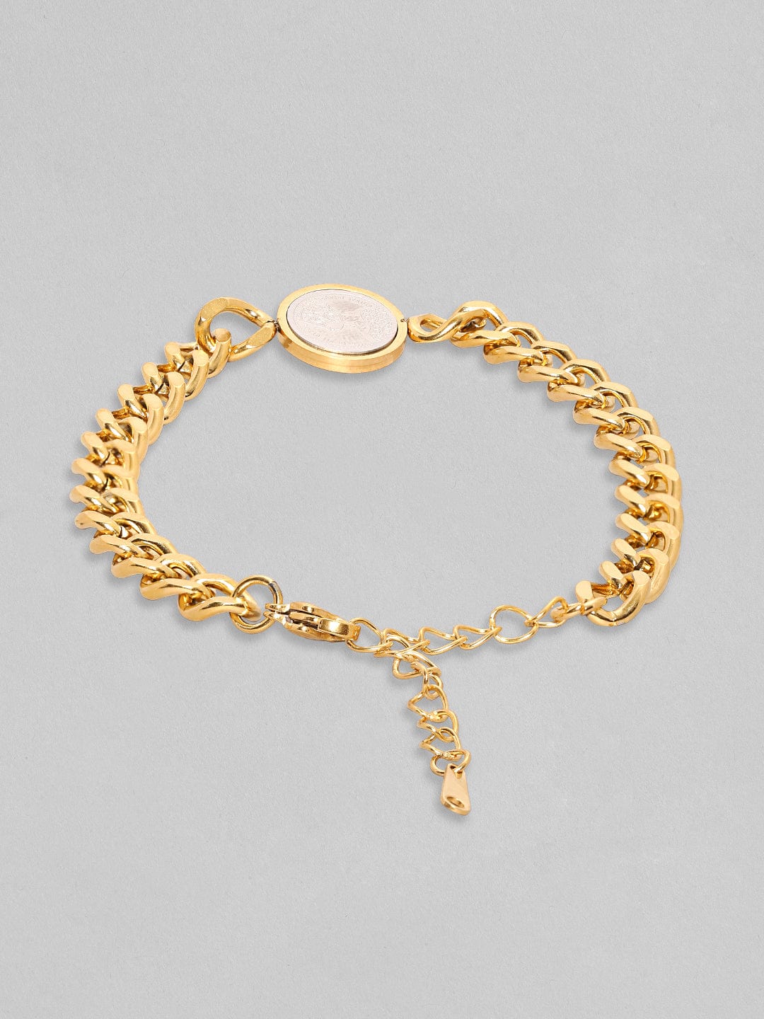 Shop Rubans Voguish 18K Gold Plated Layered Chain With Charms Bracelet  Online at Rubans