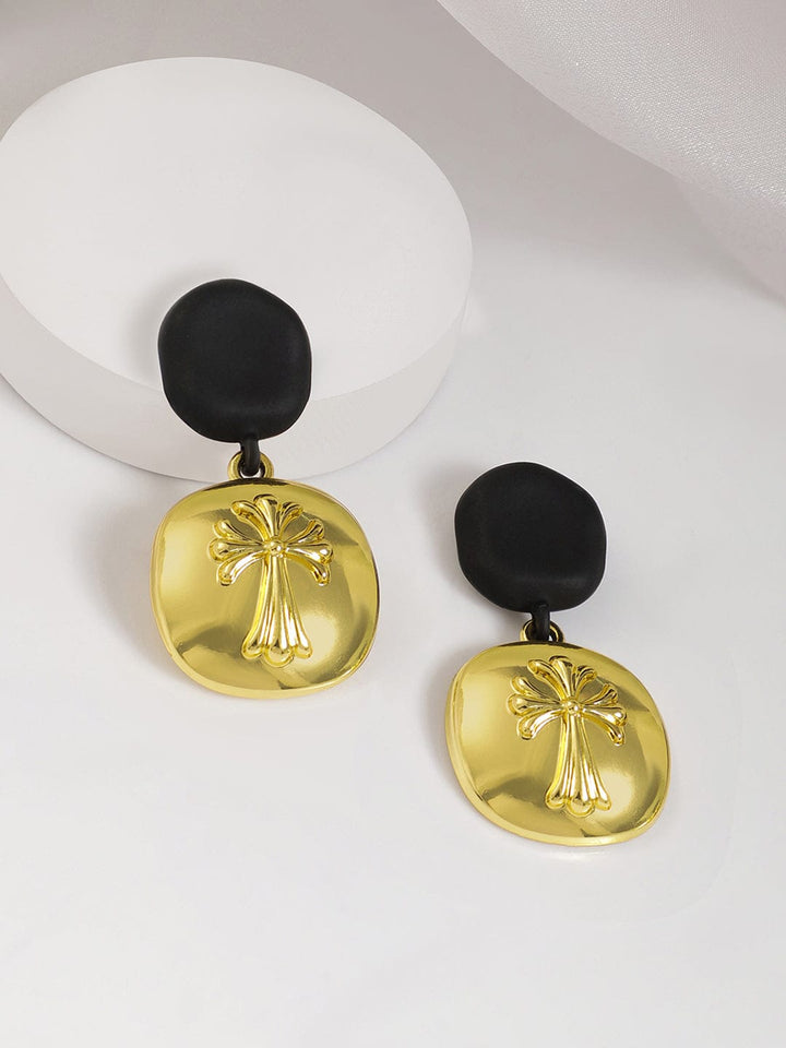 Rubans Voguish 18k Gold Plated  Floral Drop Earrings Earrings