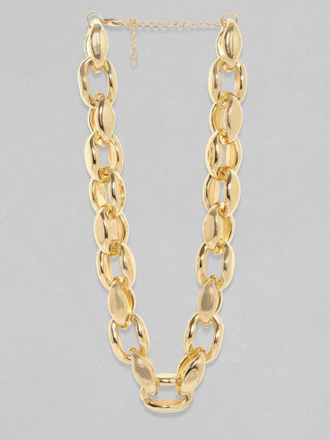 Rubans Voguish 18K Gold Plated Link Chain Choker Necklace Chain & Necklaces